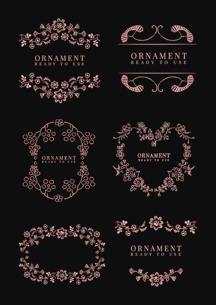 Free vector classic floral frame set