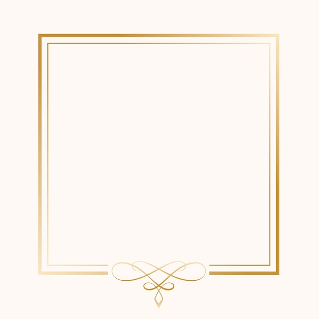 Classic golden ornamental frame on white background