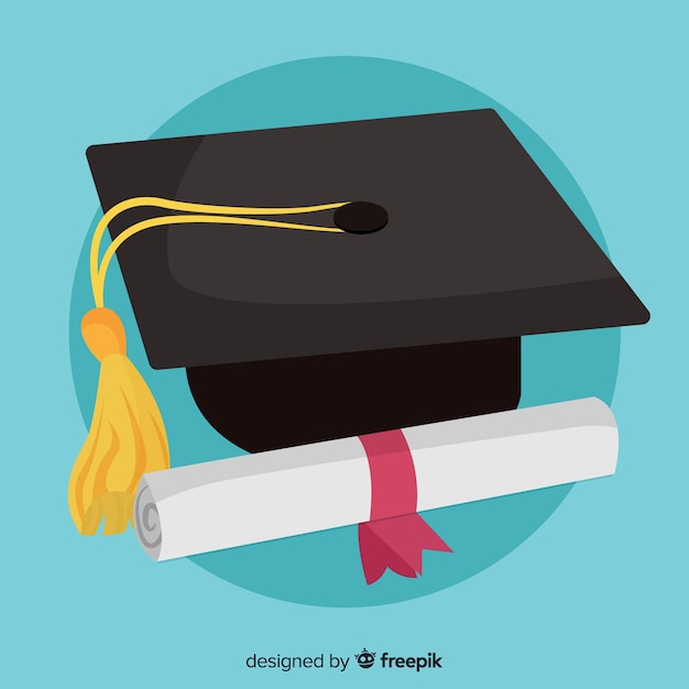 Free vector classic graduation concept with flat design