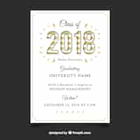 Free vector classic graduation invitation template with flat design