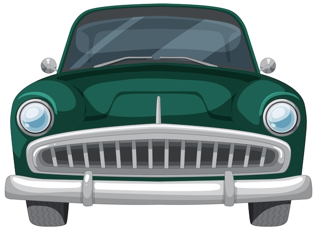 Vettore gratuito illustrazione di un'auto d'epoca classica verde