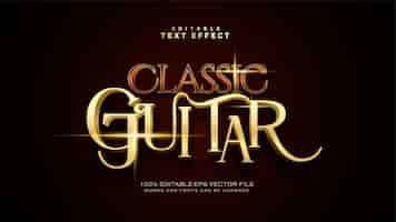 Бесплатное векторное изображение Текстовый эффект для классической гитары