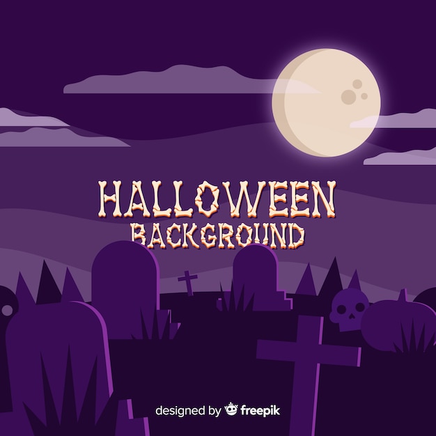 Classic halloween background with flat design