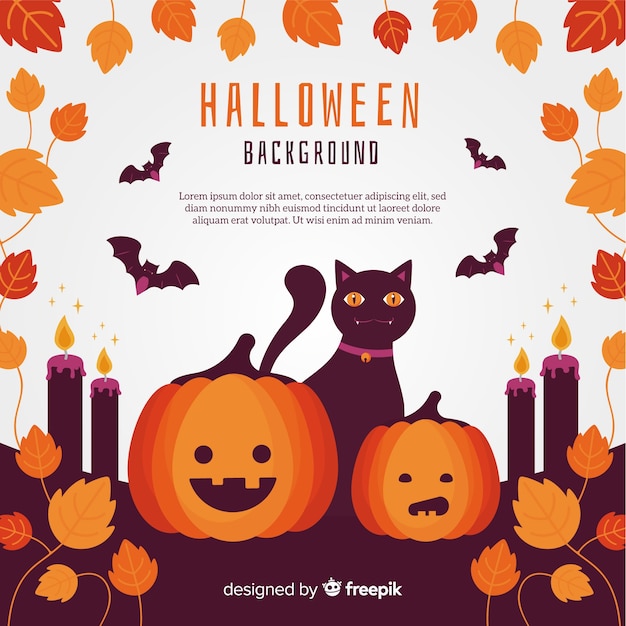 Sfondo di halloween classico con design piatto