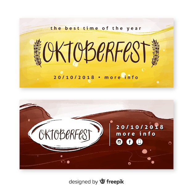 Classic hand drawn oktoberfest banners