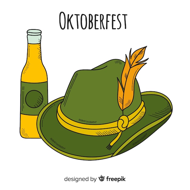 Classic hand drawn oktoberfest composition