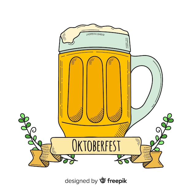 Classic hand drawn oktoberfest composition