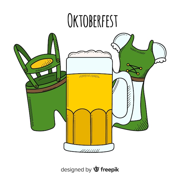 Classic hand drawn oktoberfest composition