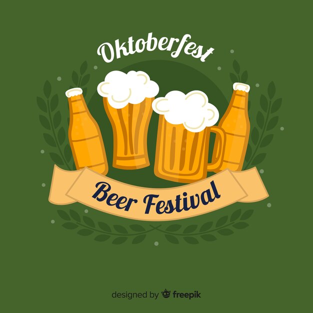 Classic hand drawn oktoberfest composition