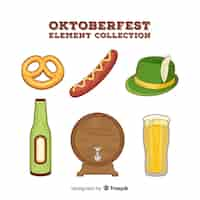 Free vector classic hand drawn oktoberfest element collection