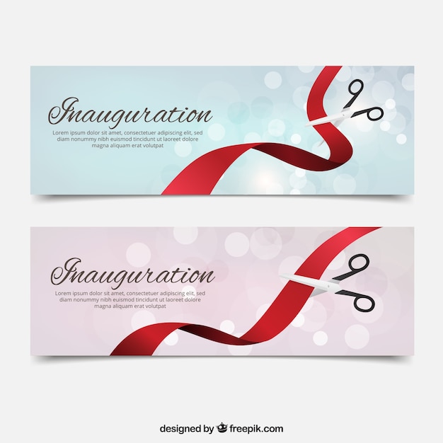 Free vector classic inauguration banners with lovely style