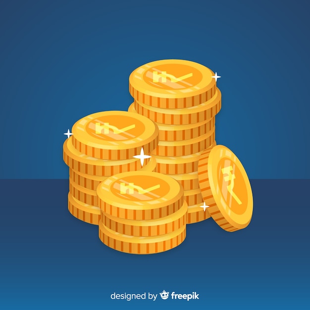 Free vector classic indian rupee coins compositio