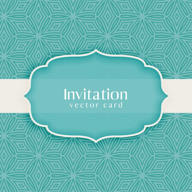 Free vector classic invitation vintage decorative blue