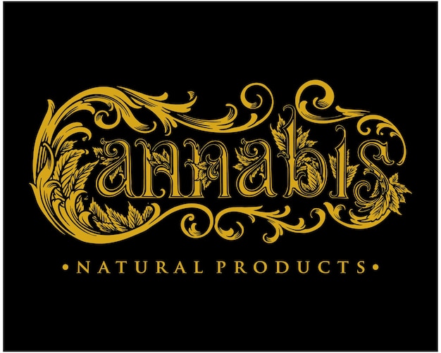 Classic luxury word lettering cannabis vector illustrations for your work logo merchandise tshirt Premium Vector