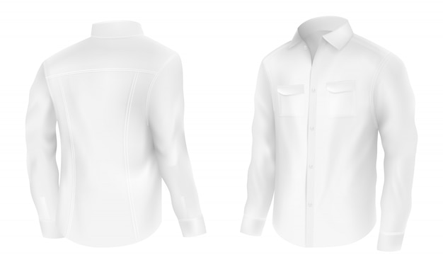 Классическая мужская белая рубашка