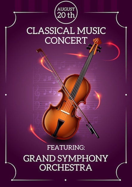 Vettore gratuito poster di musica classica