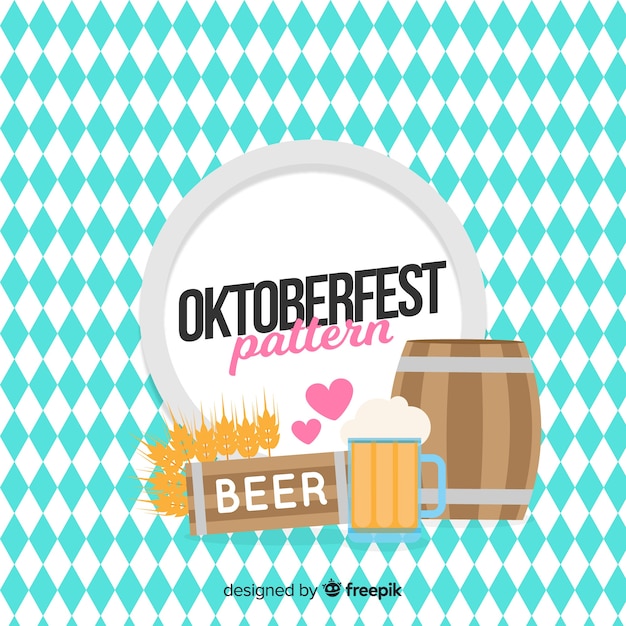 Classic oktoberfest composition with flat design