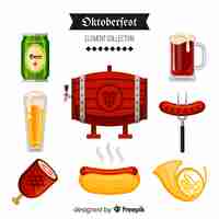 Vettore gratuito classico elemento oktoberfest con design piatto