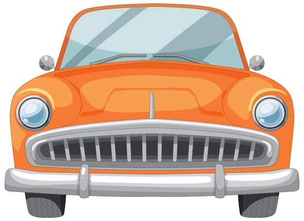 Classic Orange Car Vector Illustration