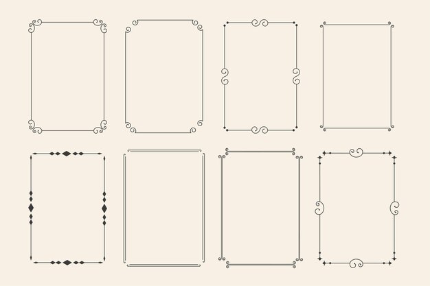 Классические декоративные декоративные рамки набор из восьми