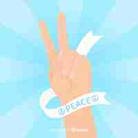 Free vector classic peace fingers with flat design