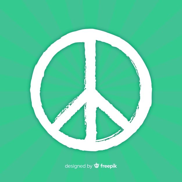 Free vector classic peace symbol with hand drawn style