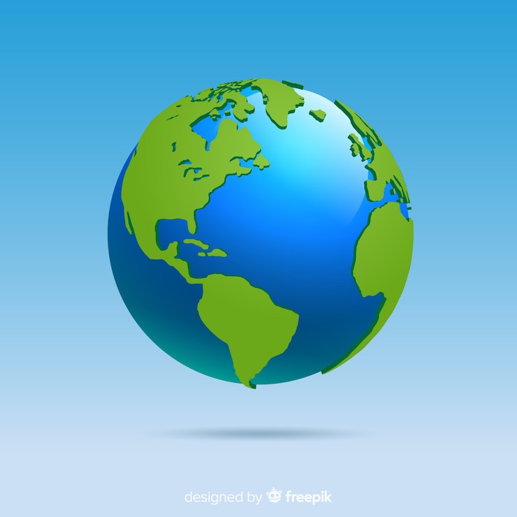 Free Vector classic planet earth with gradient style