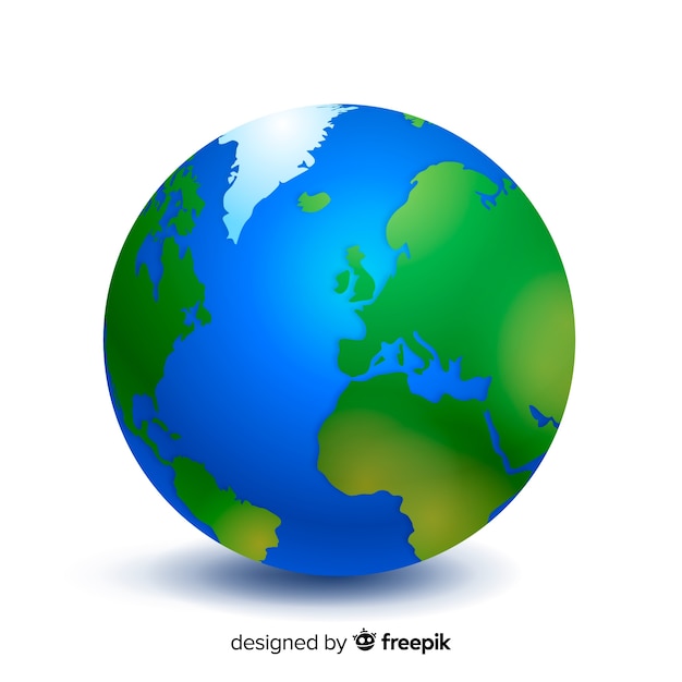 Бесплатное векторное изображение Классическая планета земля с градиентным стилем