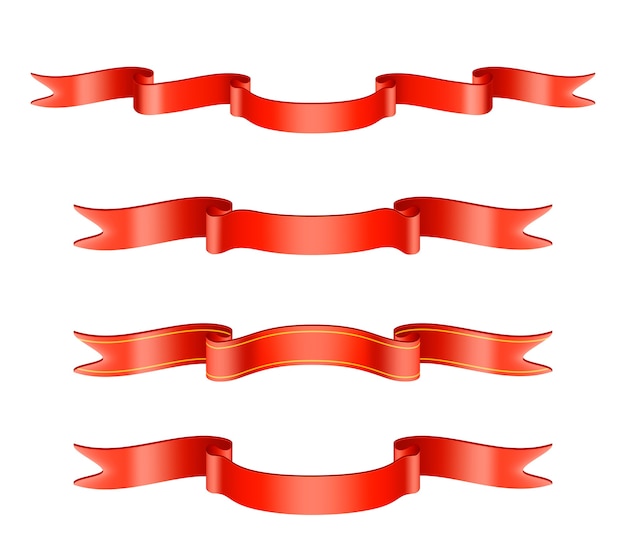 Free vector classic red ribbon set