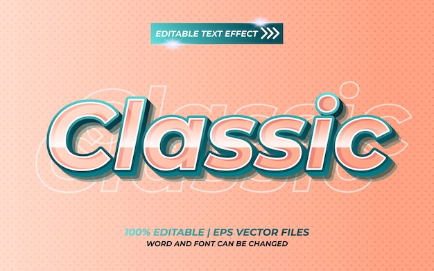 Premium Vector | Classic retro 3d editable text effect.eps