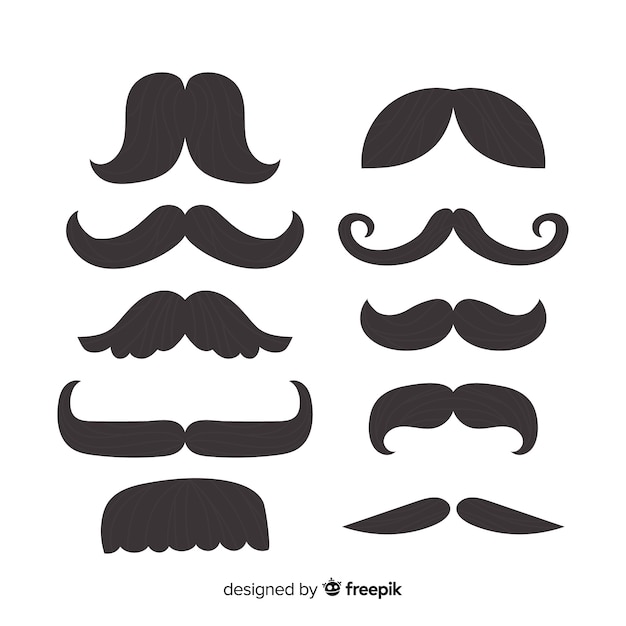 Classic set of moustaches with flat design