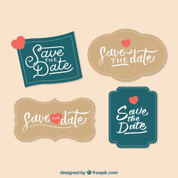 Classic set of wedding labels