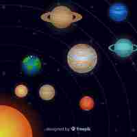 Free vector classic solar system scheme with realistic design