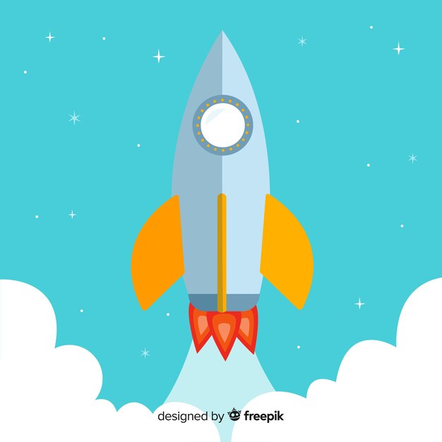 Free vector classic space rocket with flat design