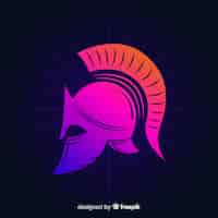 Free vector classic spartan helmet with gradient style