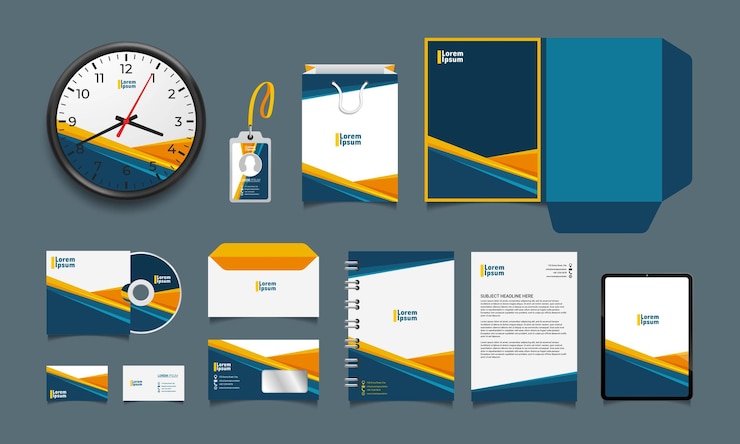 Free Vector classic stationery template design vector illustration