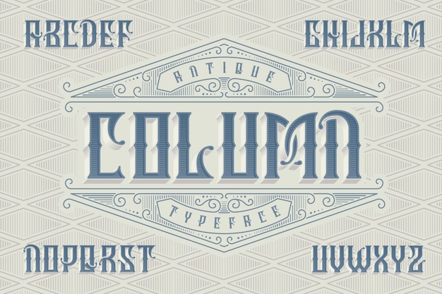 Classic style font set with vintage ornament