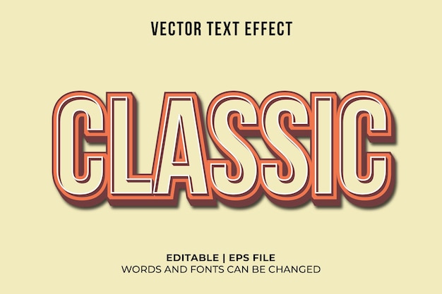 Free vector classic style text effect template