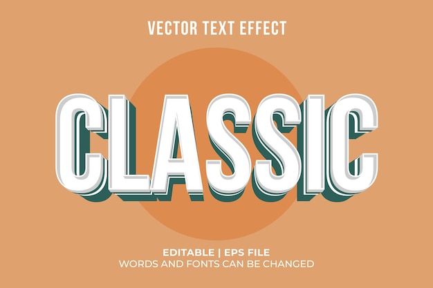 Classic style text effect template