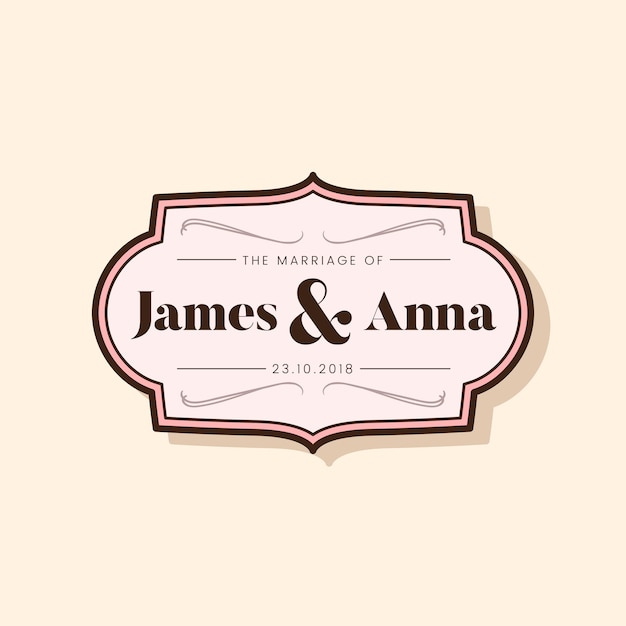 Classic style wedding invitation badge