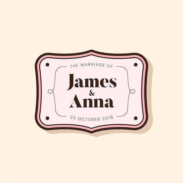 Classic style wedding invitation badge