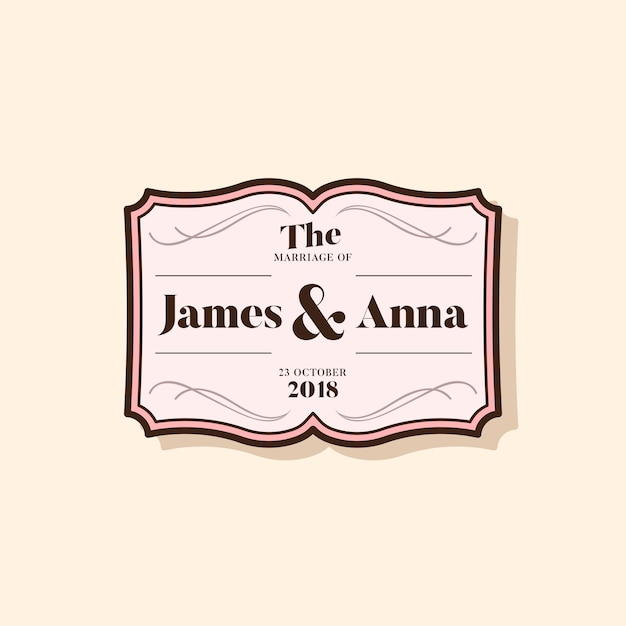 Classic style wedding invitation badge