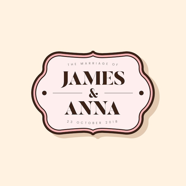 Free vector classic style wedding invitation badge