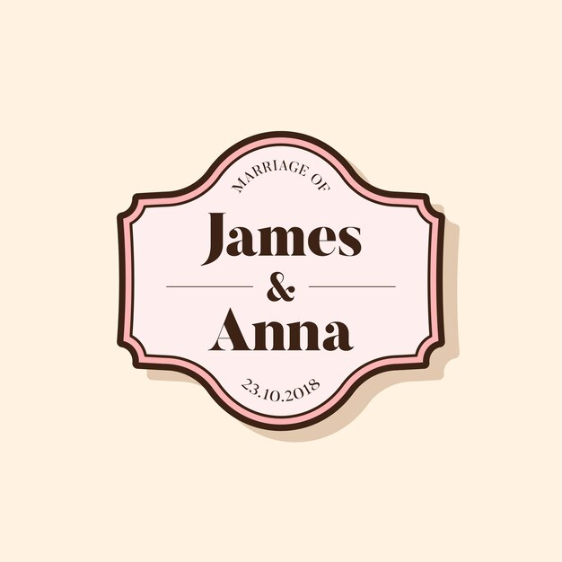 Classic style wedding invitation badge