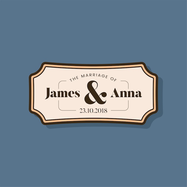 Free vector classic style wedding invitation badge