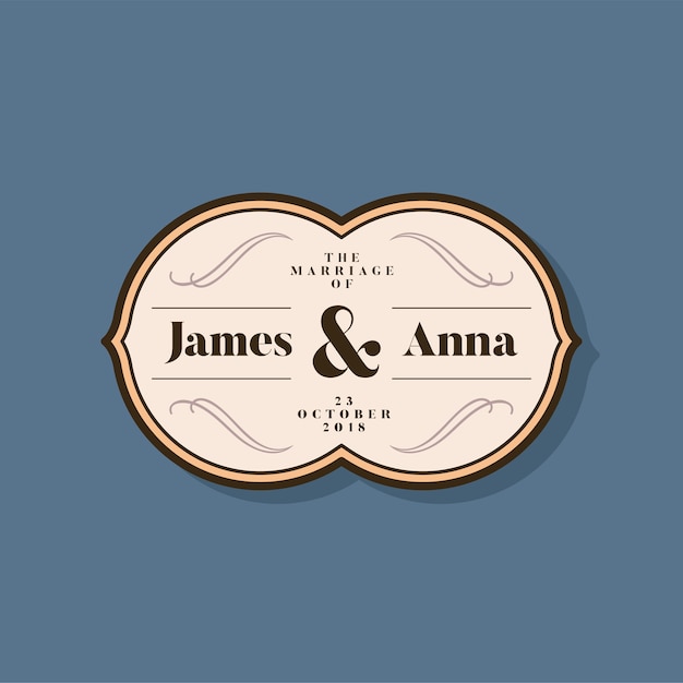 Free vector classic style wedding invitation badge