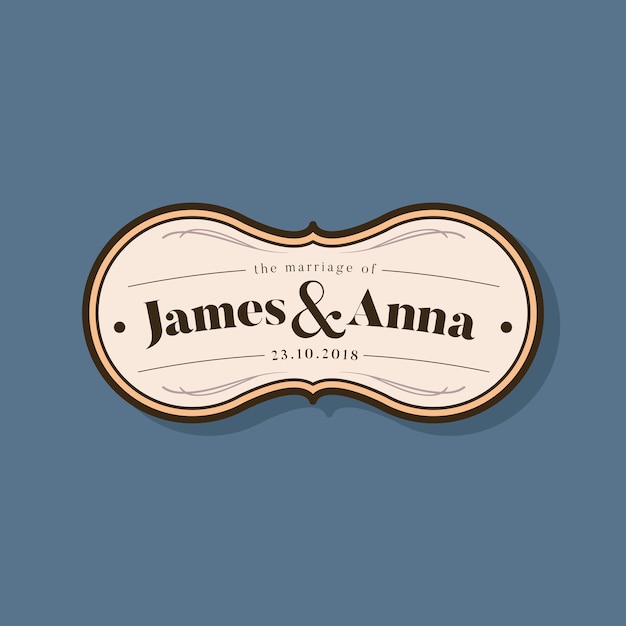 Free vector classic style wedding invitation badge