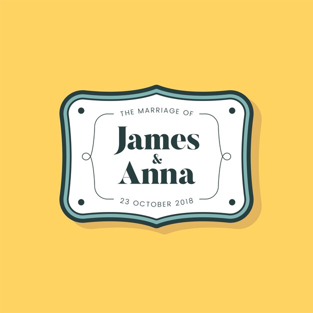 Classic style wedding invitation badge