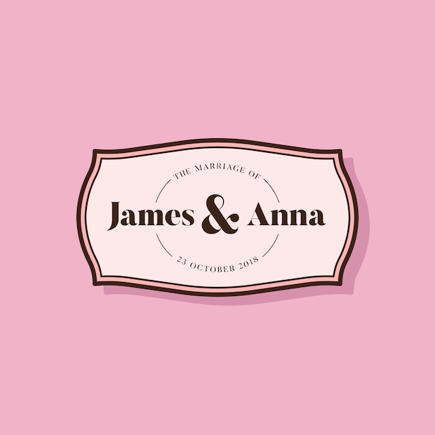 Free vector classic style wedding invitation badge