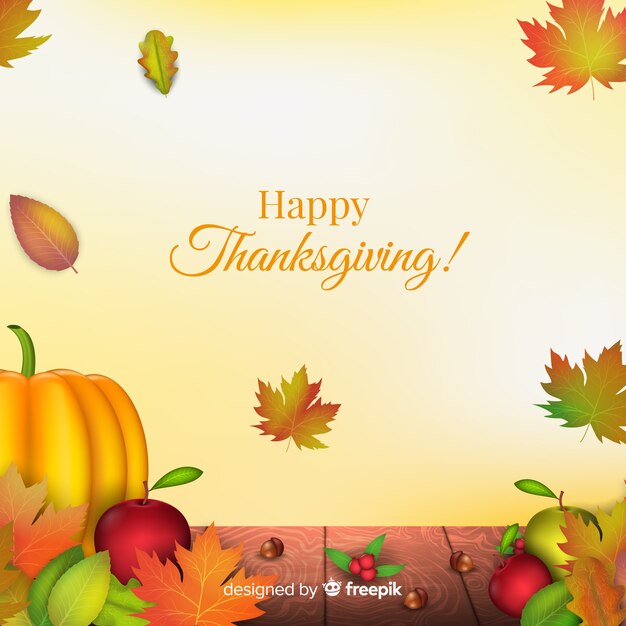 Classic thanksgiving day background with realistic design